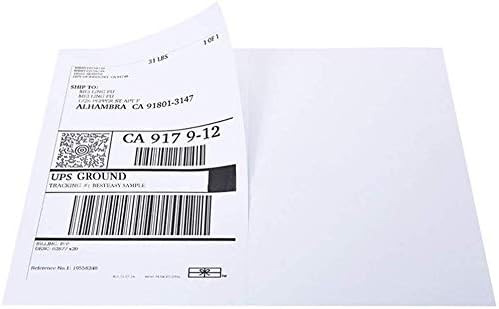 Round Corner Half Sheet Self Adhesive Shipping Labels for Laser and Ink Jet Printers, White Blank (1000 Sheets, 2000 Labels)