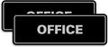 Signs ByLITA Standard Office Sign - Professional Business Signage - Easy to Install (Black/Silver) - Medium 2 Pack