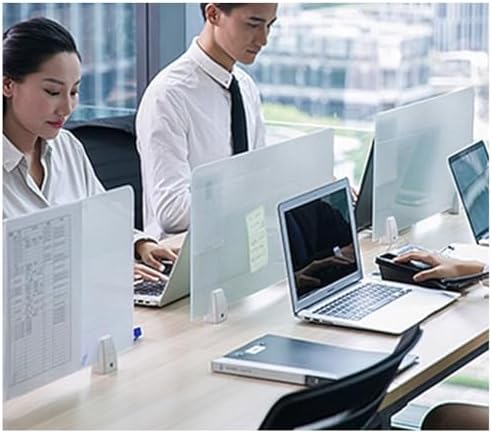 Acrylic Privacy Screen - Frosted Free Standing Desk Divider Panel, Portable Table Top Visual Distractions Shield for Offices & Schools (Clear-B, 100x30cm/39.4x11.8in)