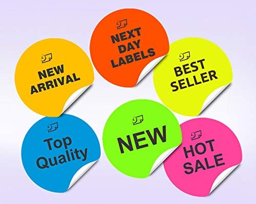8-1/2 x 11" Neon Color High Light Fluorescent Labels for Laser & Inkjet Printer (Blue Fluorescent, 1.66" Round - 24 Per Page | 2400 Labels)