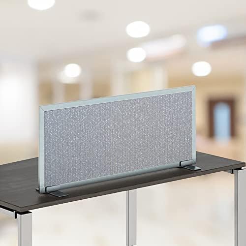 OBEX Acoustical Free Standing Privacy Screen, Cubicle Accessories Desk Privacy Panel, Desk Dividers for Office, Office Furniture Partitions Portable Sound Proof Dividers, 24" x 36", Overcast