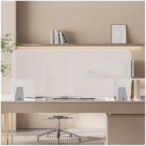 Frosted Acrylic Desk Divider - Free Standing Privacy Panel for Office & Home - Portable Student Test Shield - Enhance Focus & Productivity with Stylish Partition