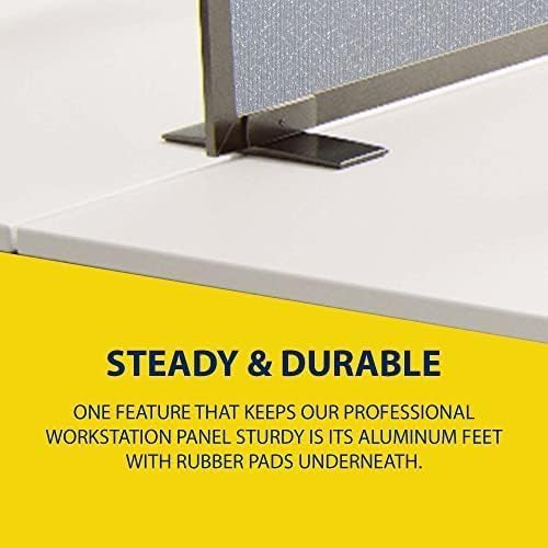 OBEX Acoustical Free Standing Privacy Screen, Cubicle Accessories Desk Privacy Panel, Desk Dividers for Office, Office Furniture Partitions Portable Sound Proof Dividers, 18" x 36", Overcast