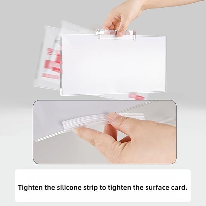 ECKEK Magnetic Sign Holder Grip Holder, Powerful Magnet, Acrylic Sign Holder for Retail Shelves Display Store Vendor Event Warehouse and Shop Supplies (Acrylic Base 210*150mm/8.27*5.91inches)