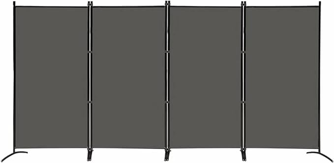 MAYOLIAH 4 Panel Privacy Screen Room Dividers 6FT Tall Portable Office Wall Divider for Rooms Separator 136" x20"x71", Grey