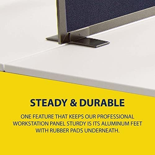 OBEX Acoustical Free Standing Privacy Screen, Cubicle Accessories Desk Privacy Panel, Desk Dividers for Office, Office Furniture Partitions Portable Sound Proof Dividers, 12" x 72", Slate