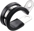 LOKMAN 20 Pack 7/8 Inch Stainless Steel Cable Clamp, Rubber Cushioned Insulated Clamp, Conduit Wire Holder Strap Clips for Tube, Pipe or Wire Cord Installation