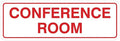 Standard Conference Room Sign - White/Red - Large 10 Pack