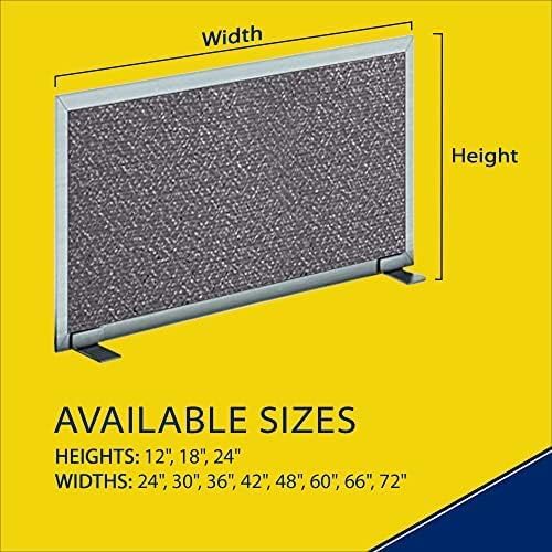 OBEX Acoustical Free Standing Privacy Screen, Cubicle Accessories Desk Privacy Panel, Desk Dividers for Office, Office Furniture Partitions Portable Sound Proof Dividers, 24" x 66", Graphite