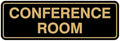 Standard Conference Room Sign - Black/Gold - Large 5 Pack