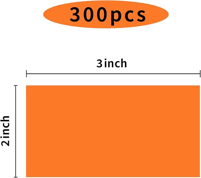 STARLIBOO Colored Labels Stickers 3 x 2 Inch, Removable Rectangle Moving Labels, 250Pcs Garage Sale Price Stickers, Adhesive Moving Labels for Boxes(Orange)