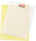 JAM PAPER Plastic Sleeves - Letter Size - 9 x 11 1/2 - Yellow Project Pockets - 12 Page Protectors/Pack