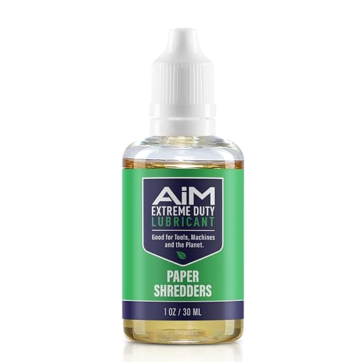 PlanetSafe Lubricants AiM Paper Shredder Oil/Lubricant - 1 oz - Reduces Friction & Noise, Keeps Blades Sharp, Water-Repellent - Ideal for Paper Shredders, Shredding, No Sheets - Made in The USA!