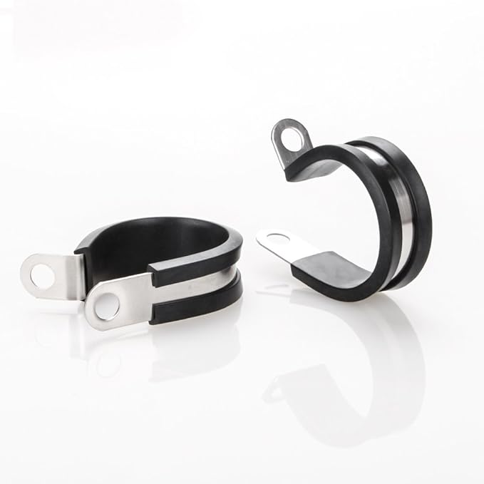 LOKMAN 20 Pack 3/4 Inch Stainless Steel Cable Clamp, Rubber Cushioned Insulated Clamp, Conduit Wire Holder Strap Clips for Tube, Pipe or Wire Cord Installation