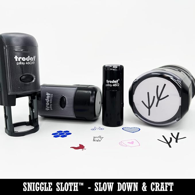 Thank You in Heart Self-Inking Rubber Stamp Ink Stamper for Stamping Crafting Planners - 1-1/2 Inch Large - Red Ink