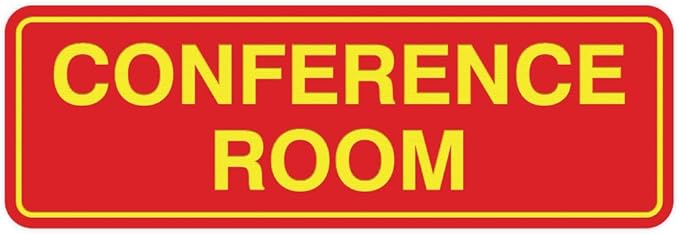 Standard Conference Room Sign - Red/Yellow - Small 10 Pack