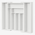 Pipishell Bamboo Expandable Drawer Organizer for Utensils Holder, Adjustable Cutlery Tray, Wood Drawer Dividers Organizer for Silverware, Flatware, Knives in Kitchen, Bedroom, Living Room (White)