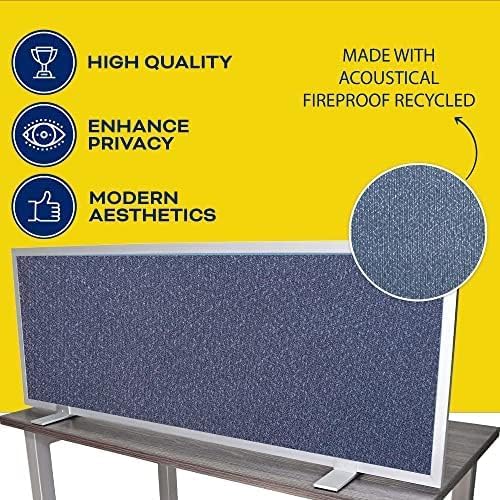 OBEX Acoustical Free Standing Privacy Screen, Cubicle Accessories Desk Privacy Panel, Desk Dividers for Office, Office Furniture Partitions Portable Sound Proof Dividers, 18" x 48", Graphite
