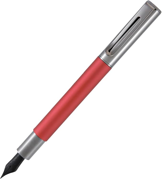 Monteverde USA Ritma Fountain Pen in Red – Extra Fine Nib, Precision JoWo Stainless Steel, Refillable Ink Cartridge/Converter – Ideal for Professionals & Artists