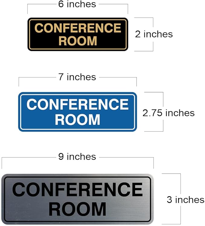 Standard Conference Room Sign -Red - Small 5 Pack