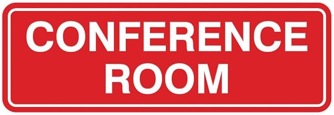 Standard Conference Room Sign -Red - Small 5 Pack