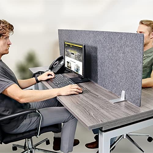 OBEX Free Standing Desk PET Privacy Screen, Table Top Home & Office Furniture Partitions and Dividers, Portable Workstation Freestanding Panels, 18" x 24" Shadow