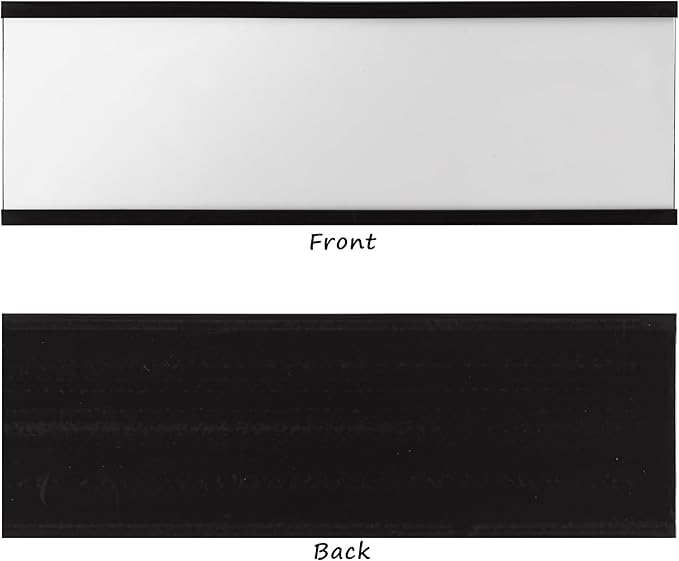Realth C Channel Magnetic Label Holders 50 Pack 1'' x 3'' with Paper Inserts and Clear Plastic Protectors, Magnetic Data Card Holders File Cabinet Labels for Metal Racks and Shelves