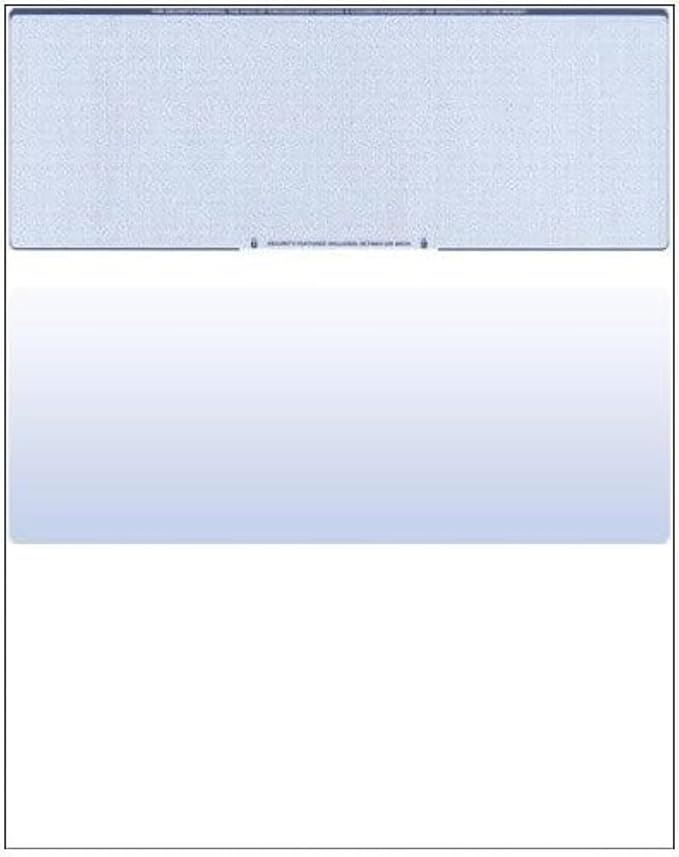 Compuchecks Check on Top Blank Check Paper - 250 Pack, Quick-Books & Laser Printer Compatible - Security Business Checks with Voucher - 8.5" x 11" Blue Diamond