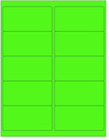 8-1/2 x 11 Neon Color High Light Fluorescent Labels for Laser & Inkjet Printer (Green Fluorescent, 4 x 2-10 Per Page | 500 Labels)