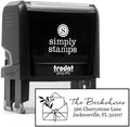 Custom Floral Address Stamp | Choose from 12 Designs | Multiple Ink Color Options | Envelope Return Address Stamp for Couple or Family (Design 4, Extra Large)