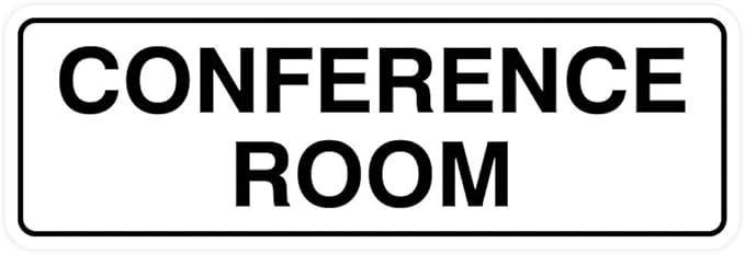 Standard Conference Room Sign - White - Large 1 Pack