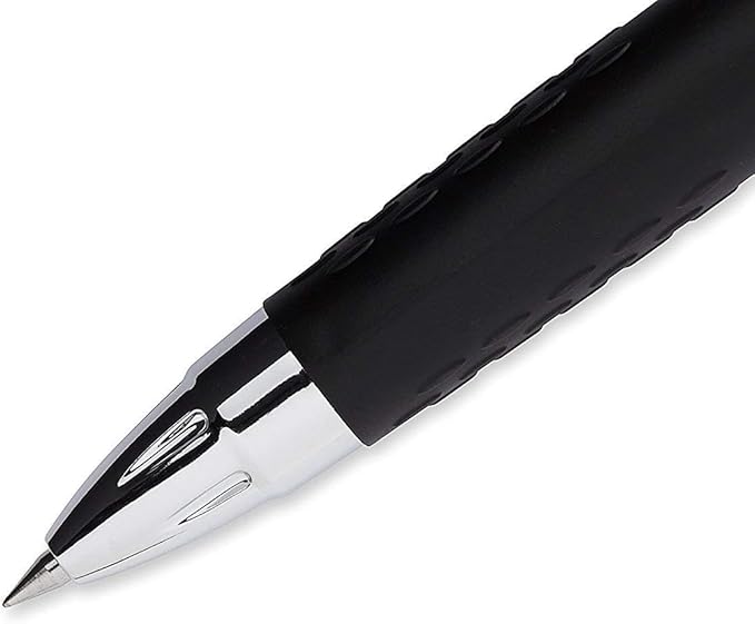 Advantage Gifts Signo 207 Roller Ball Retractable Gel Pens, Medium Point (0.7mm), Black Blue And Red Ink, 4 Count, Bundle with Plastic Reusable Pouch