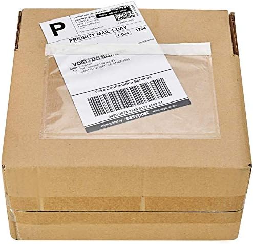 Coopaty 6" x 9" Adhesive Packing List Envelopes Clear Plastic Mailing Shipping Envelope Pouch (100 Pack)