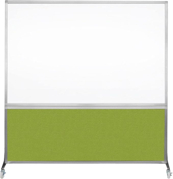 DivideWrite Mobile Whiteboard | Double Sided Dry Erase Board | Portable Office Cubicle Partition | Display for Classrooms, Conference Rooms, Meeting Areas and More | Navy Blue Fabric 6' Wide X 6' Tall