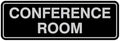 Standard Conference Room Sign - Black/Silver - Large 2 Pack