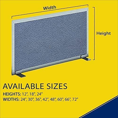 OBEX Acoustical Free Standing Privacy Screen, Cubicle Accessories Desk Privacy Panel, Desk Dividers for Office, Office Furniture Partitions Portable Sound Proof Dividers, 12" x 60", Twilight