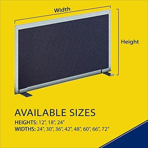 OBEX Acoustical Free Standing Privacy Screen, Cubicle Accessories Desk Privacy Panel, Desk Dividers for Office, Office Furniture Partitions Portable Sound Proof Dividers, 12" x 66", Slate