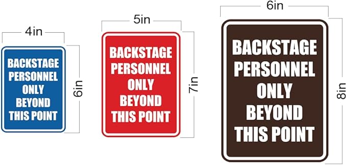 Portrait Round Backstage Personnel Only Beyond This Point Door or Wall Sign Easy Installation | Music | Concert | Festivals Sign (Blue) - Large