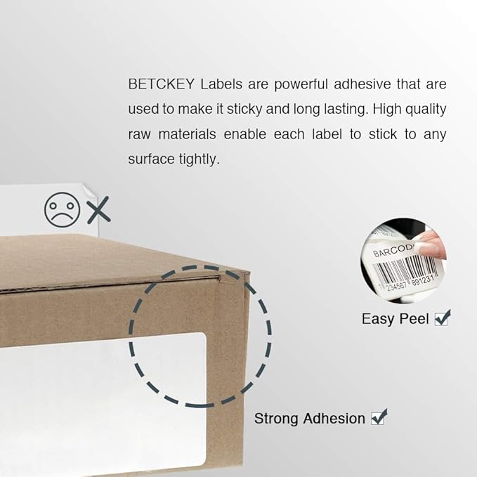 BETCKEY - Compatible DYMO 30256 (2-5/16" x 4") Shipping Labels, Perforated, Compatible with DYMO Labelwriter 450, 4XL, Rollo & Zebra Desktop Printers [16 Rolls/4800 Labels]