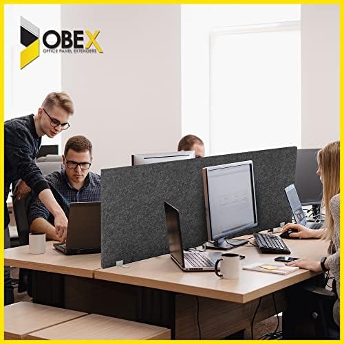 OBEX Free Standing Desk PET Privacy Screen, Table Top Home & Office Furniture Partitions and Dividers, Portable Workstation Freestanding Panels, 18" x 36" Shadow