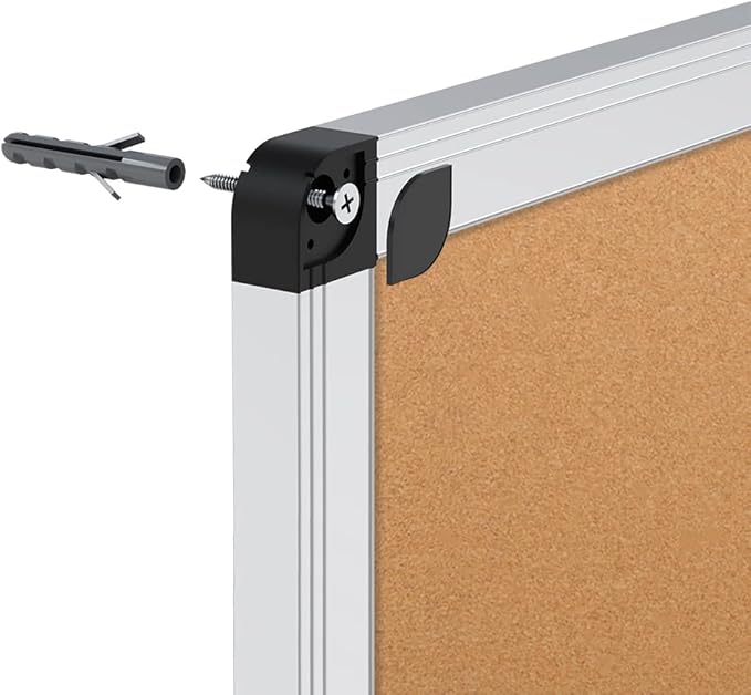 VIZ-PRO Cork Notice Board, 48 X 24 Inches, Silver Aluminium Frame