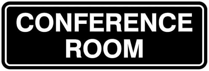 Standard Conference Room Sign - Black - Small 10 Pack
