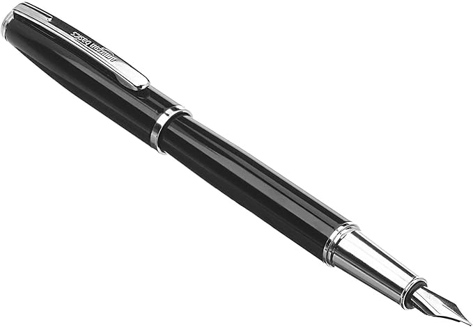 Amazon Basics Fountain Pen with two replacement cartridges- Medium Point, Black Ink