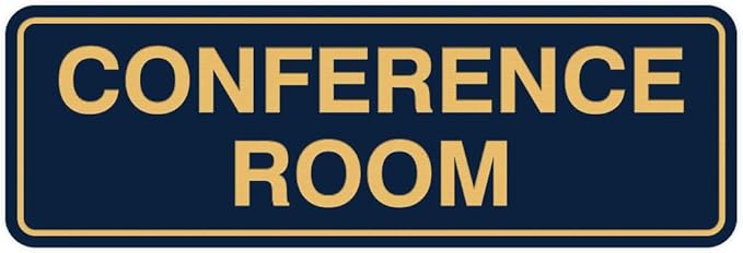 Standard Conference Room Sign - Blue/Gold - Large 2 Pack