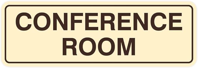 Standard Conference Room Sign - Ivory/Dark Brown - Small 10 Pack