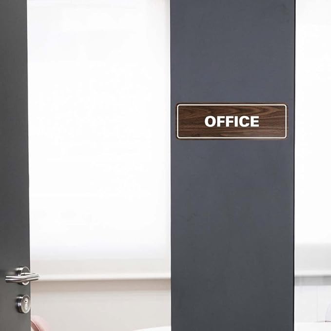 Signs ByLITA Standard Office Sign - Professional Business Signage - Easy to Install (Light Grey/Burgundy) - Large 10 Pack