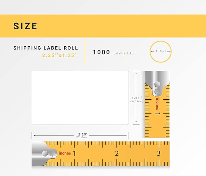 HOUSELABELS 2.25" x 1.25" Address Labels on 1" Core in Polypropylene Compatible with Zebra and Rollo Printers, 50 Rolls / 1,000 Labels per Roll
