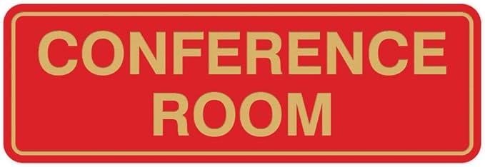Standard Conference Room Sign - Red/Gold - Medium 10 Pack