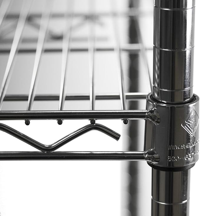 Shelving Inc. 8"d x 30"w x 34"h Chrome Wire Shelving with 3 Tier Shelves, Weight Capacity 800lbs, Evenly Distributed