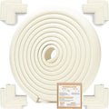 Baby Proof Corners and Edges Protector 18ft (Large 15ft Edge+8 Corner Guard), Fireplace Baby Proofing Bumper, Heavy-Duty Soft NBR Foam Edge Corner Protector for Furniture Table, Childsafe/Pre-Taped